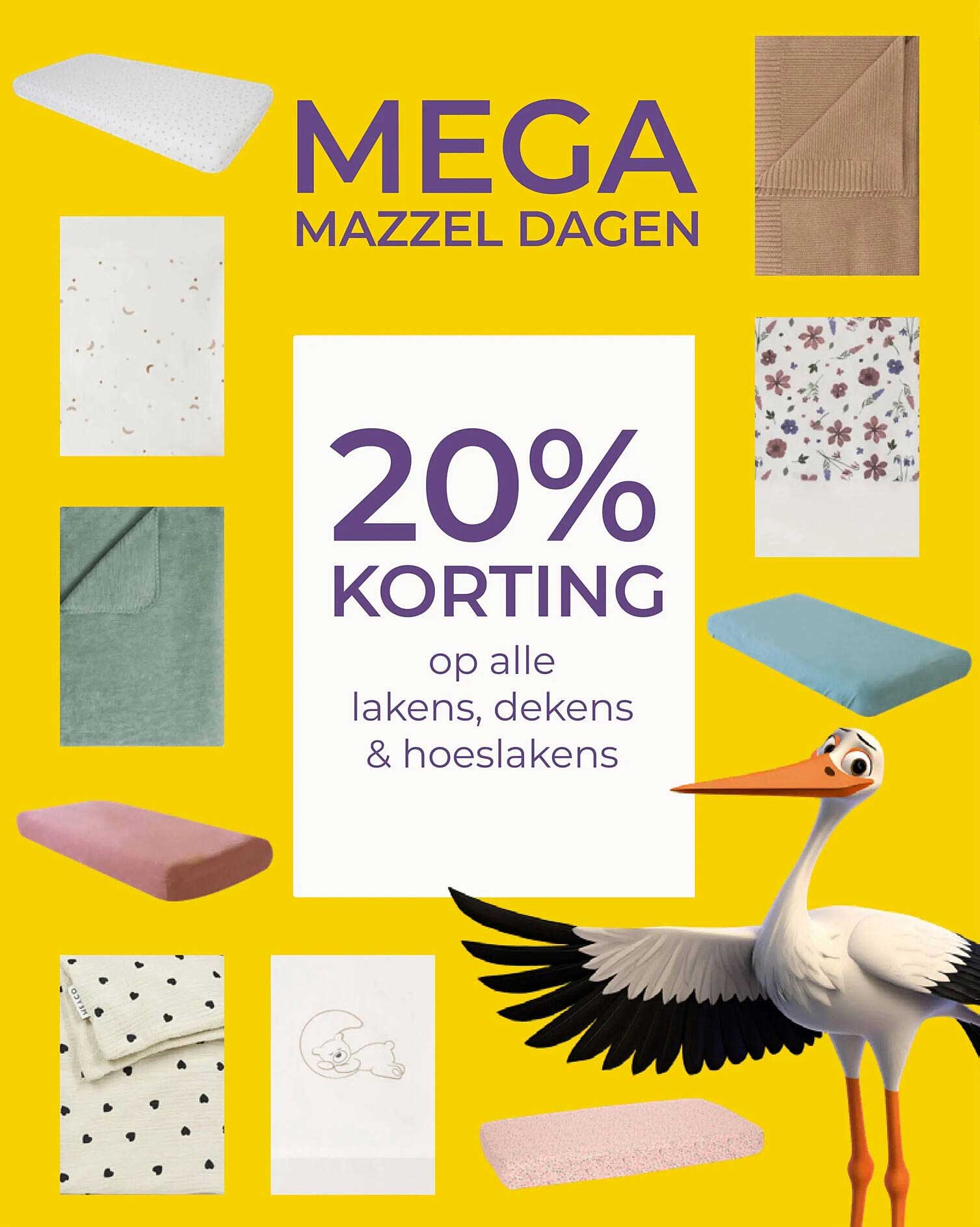 20% KORTING op alle lakens, dekens & hoeslakens