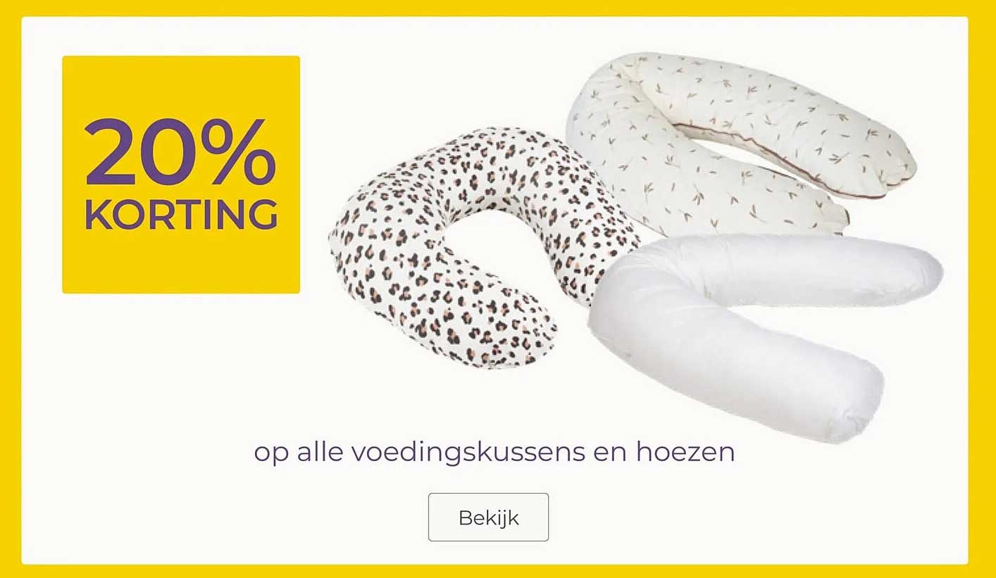 20% korting op alle voedingskussens en hoezen
