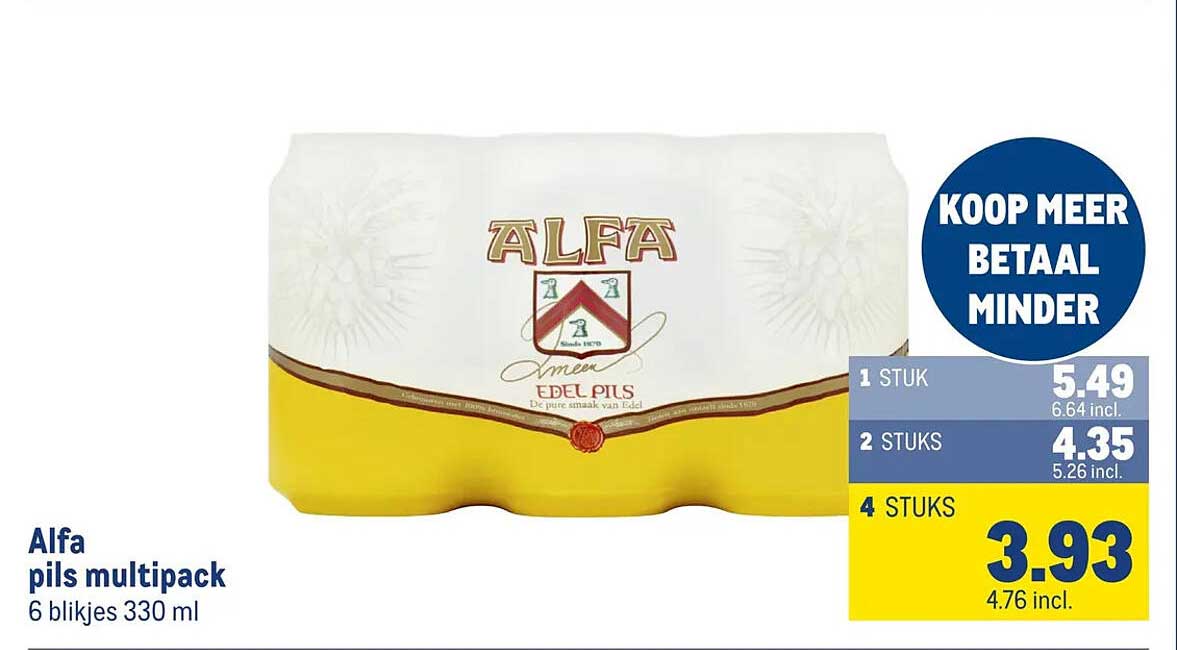 Alfa pils multipack 6 blikjes 330 ml
