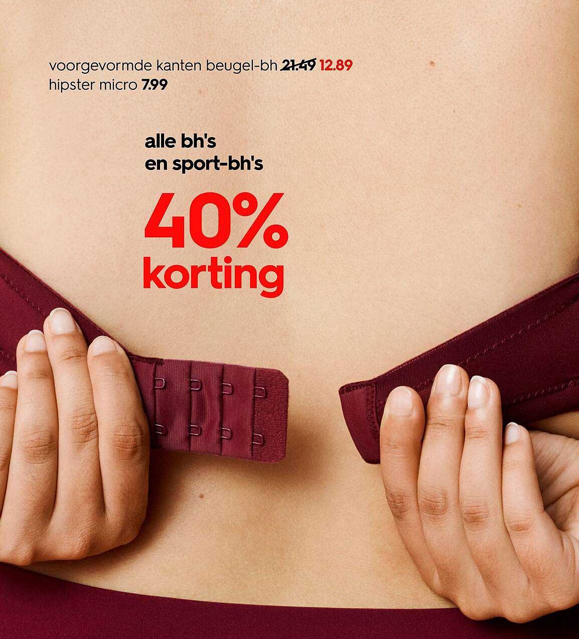 alle bh's en sport-bh's 40% korting