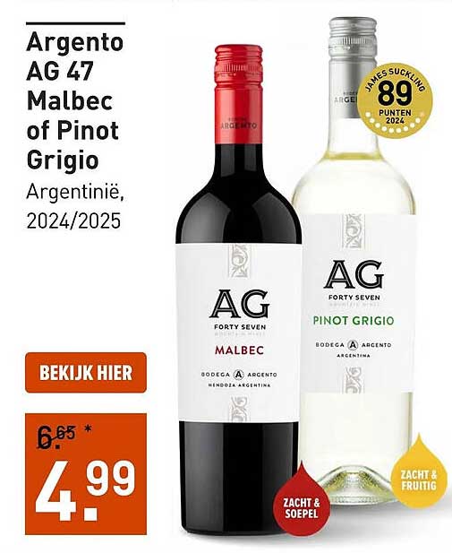 Argento AG 47 Malbec of Pinot Grigio Argentinië, 2024/2025