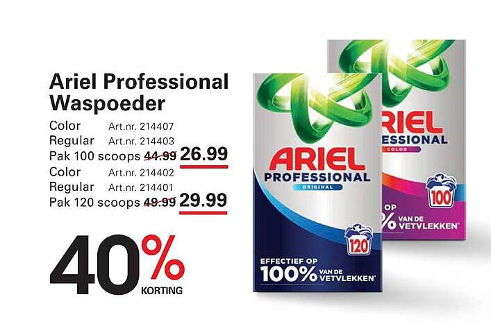 Ariel Professional Waspoeder 40% korting