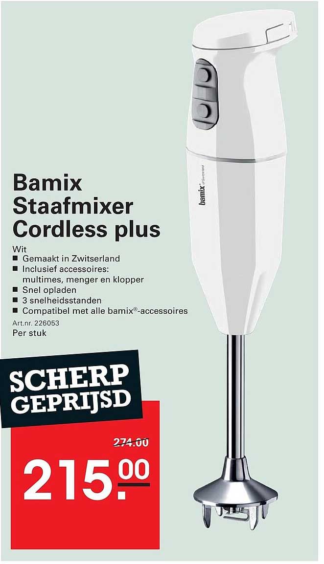 Bamix Staafmixer Cordless plus