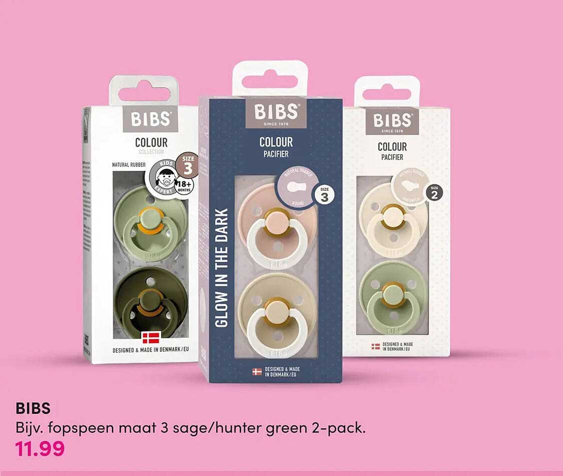 BIBS Bijv. fopspeen maat 3 sage/hunter green 2-pack
