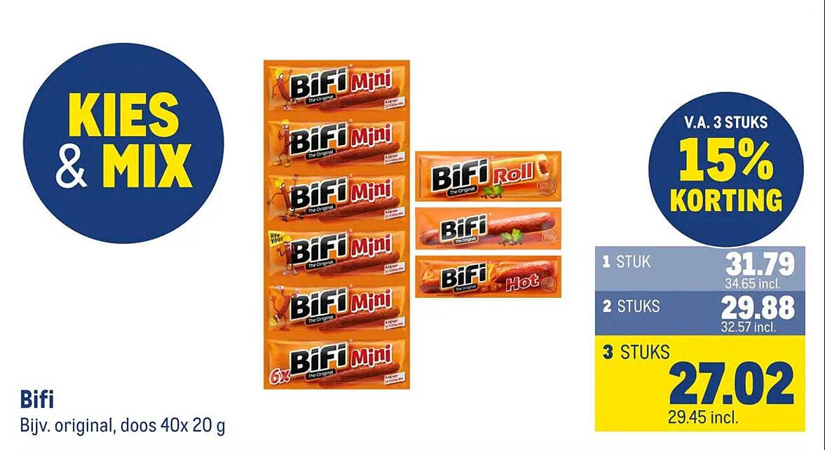 Bifi Kies & Mix - v.a. 3 stuks 15% korting