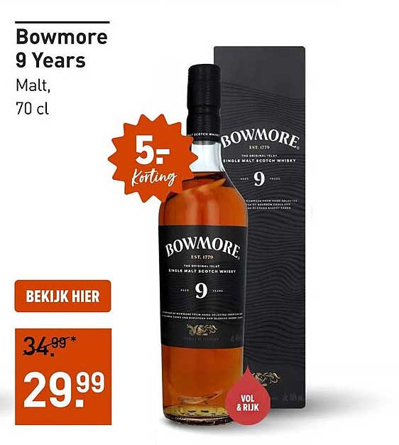 Bowmore 9 Years Malt, 70 cl