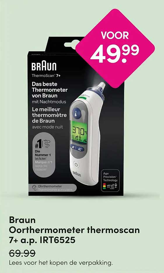 Braun Oorthermometer thermoscan 7+ a.p. IRT6525