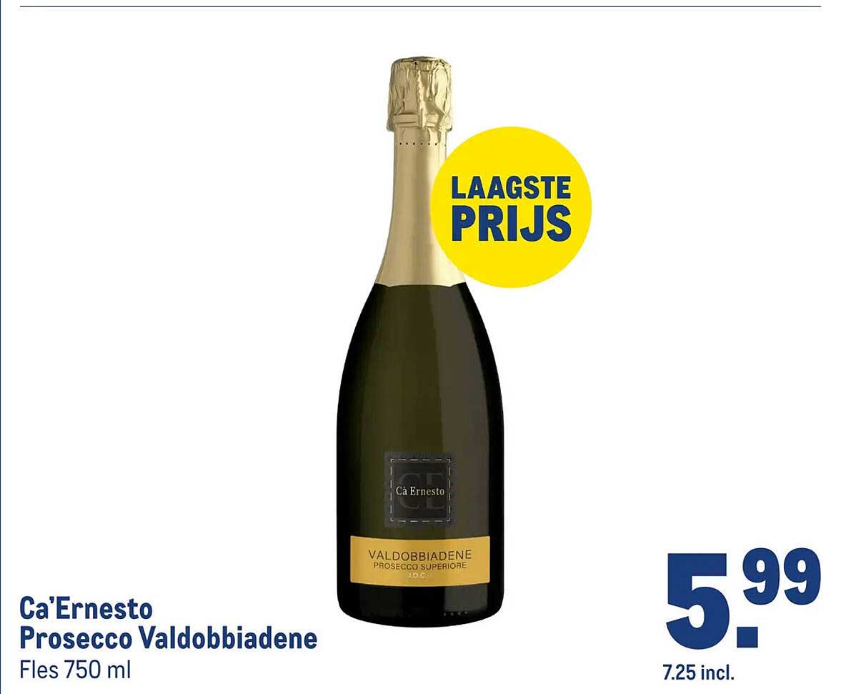 Ca’Ernesto Prosecco Valdobbiadene Fles 750 ml