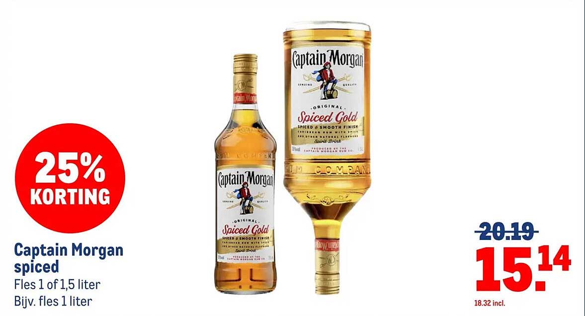 Captain Morgan spiced 25% KORTING