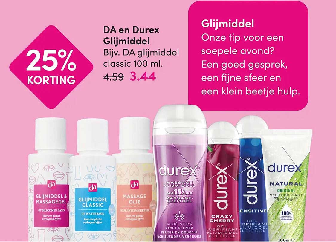 DA en Durex Glijmiddel