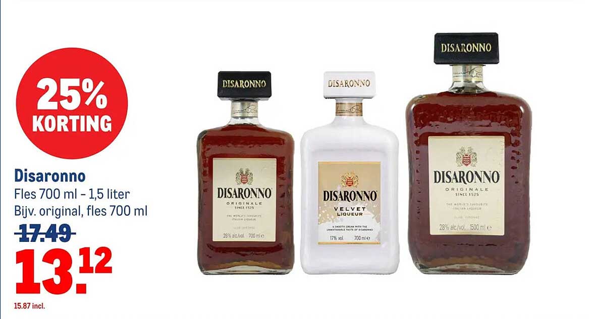 Disaronno Fles 700 ml - 1,5 liter