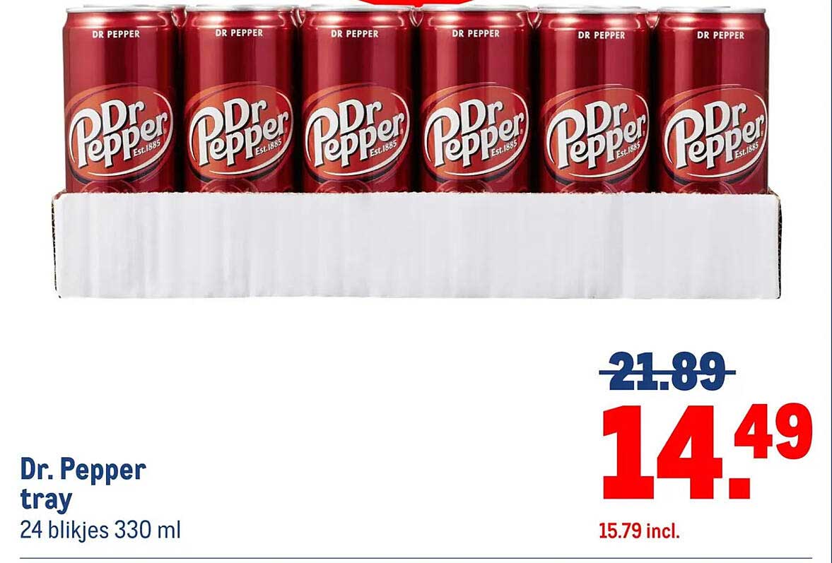 Dr. Pepper tray 24 blikjes 330 ml