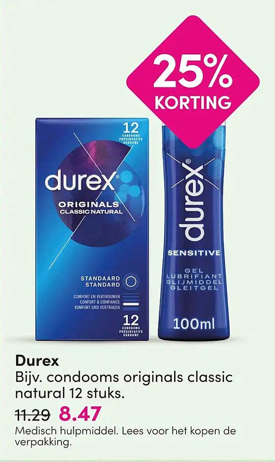 Durex Bijv. condooms originals classic natural 12 stuks.
