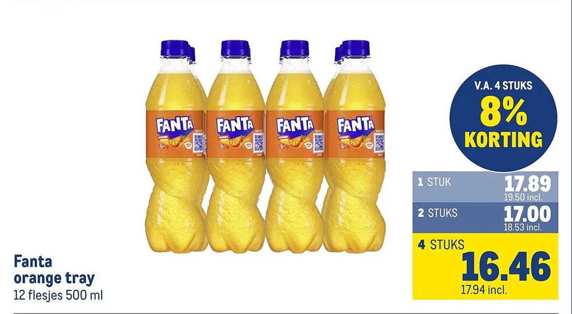 Fanta orange tray 12 flesjes 500 ml