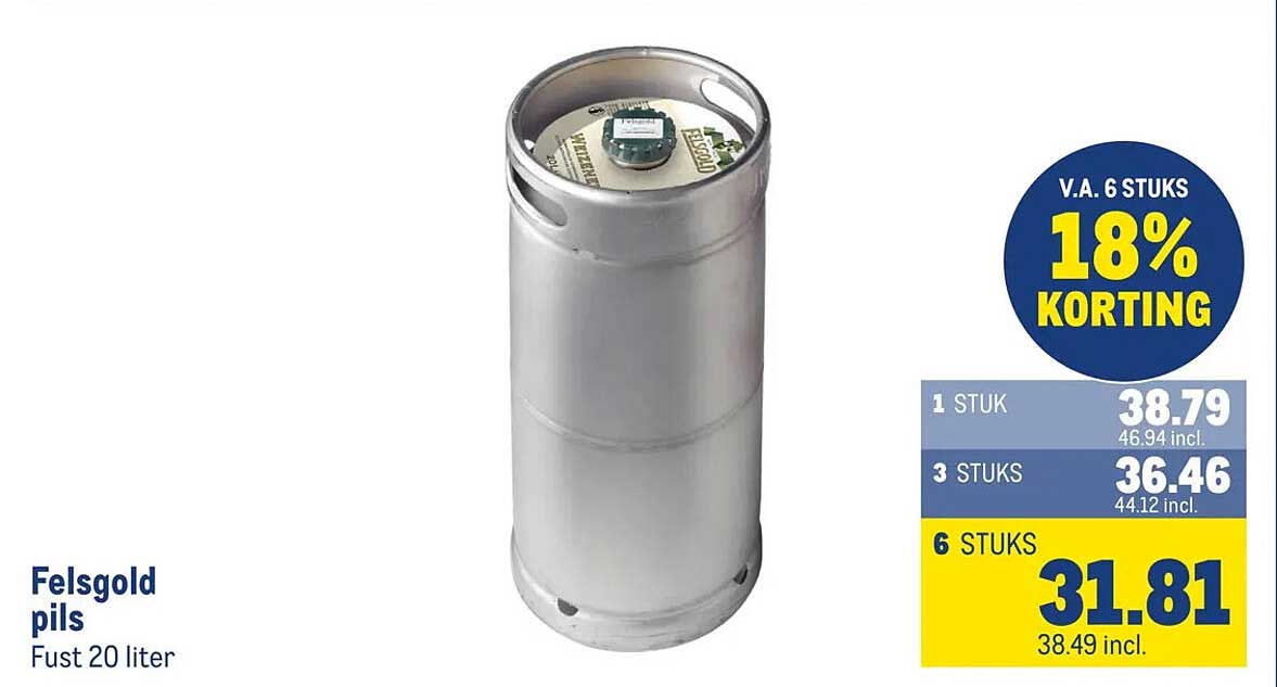 Felsgoud pils Fust 20 liter