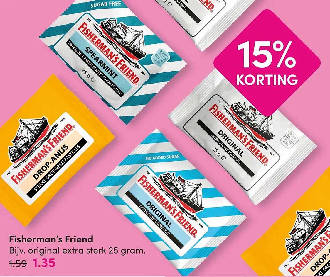 Fisherman’s Friend Bijv. original extra sterk 25 gram. 15% korting
