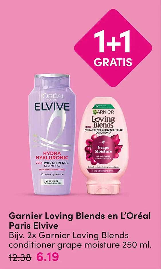 Garnier Loving Blends en L'Oréal Paris Elvive 1+1 gratis