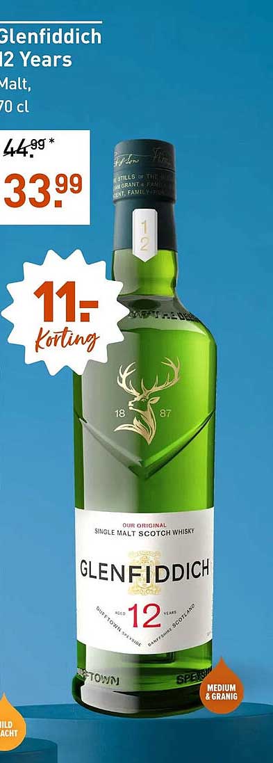 Glenfiddich 12 Years Malt, 70 cl