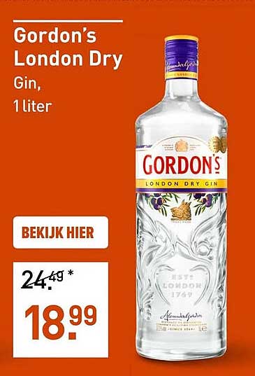 Gordon's London Dry Gin, 1 liter