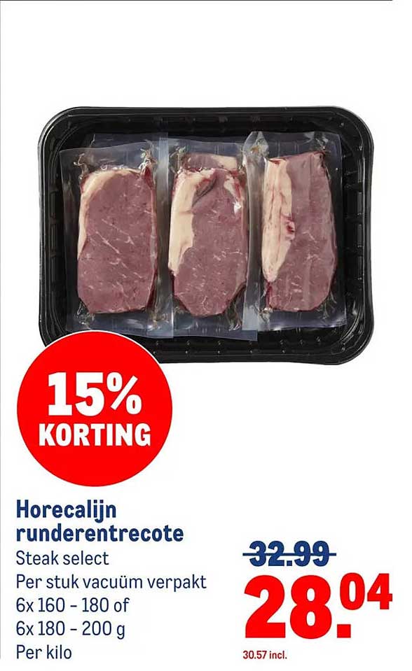 Horecalijn runderentrecote Steak select