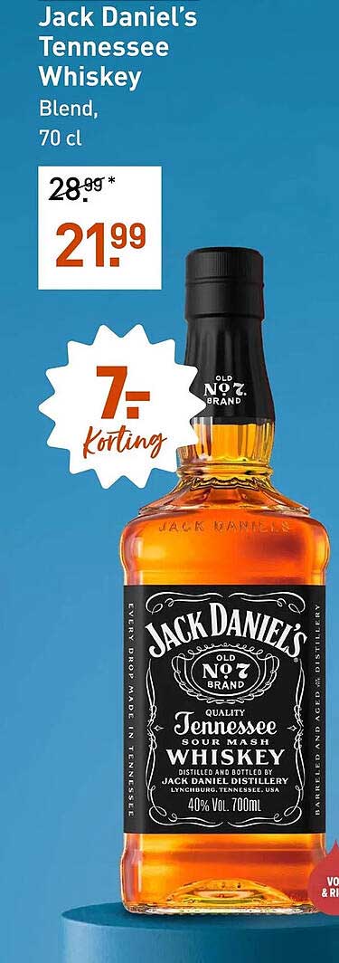 Jack Daniel's Tennessee Whiskey Blend, 70 cl