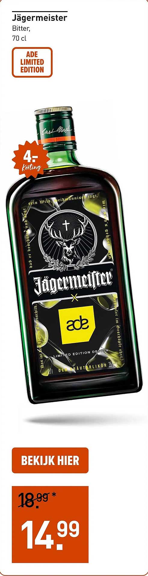 Jägermeister Bitter, 70 cl ADE LIMITED EDITION