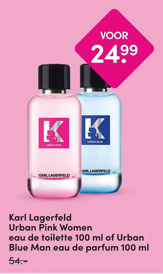Karl Lagerfeld Urban Pink Women eau de toilette 100 ml of Urban Blue Man eau de parfum 100 ml