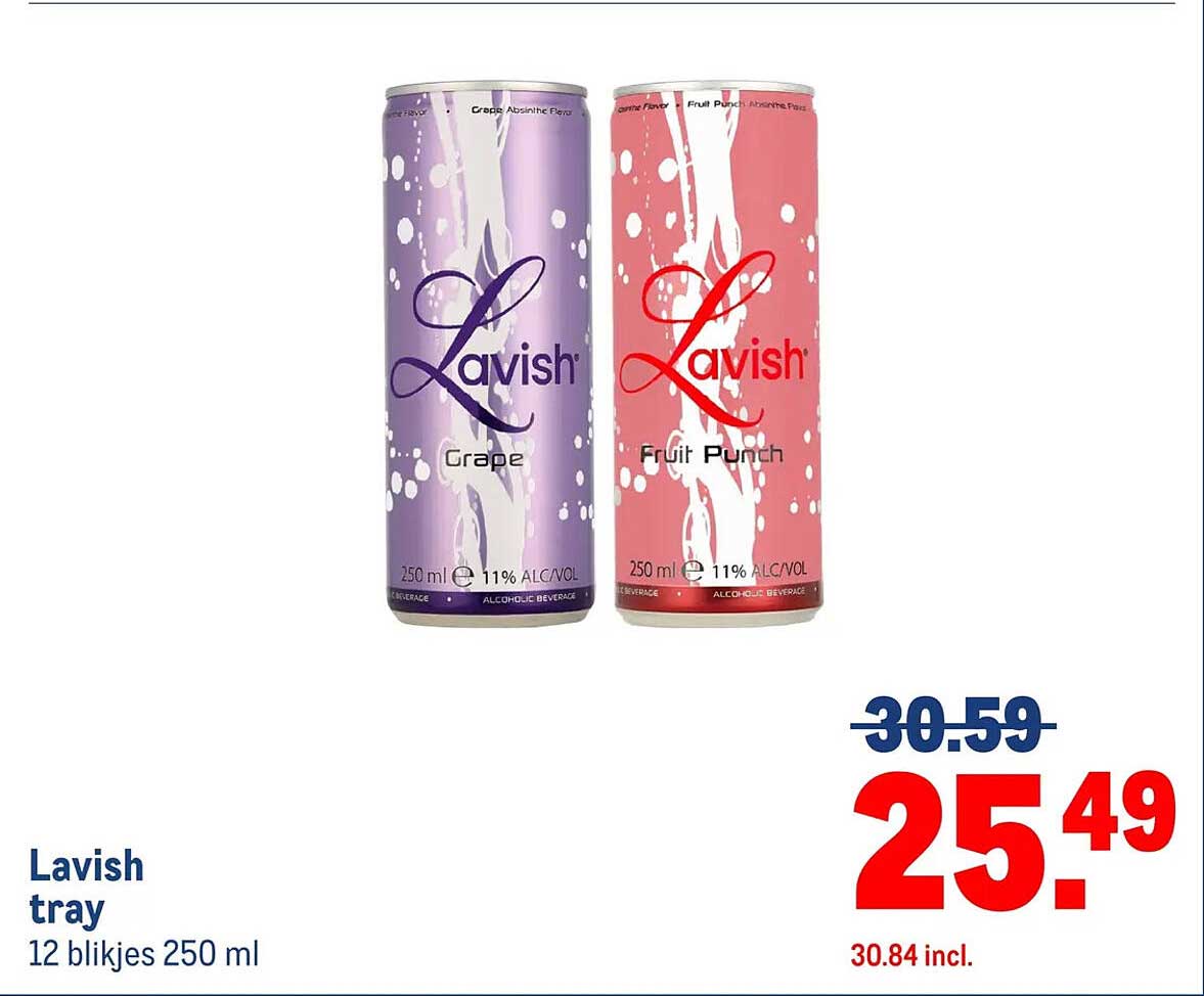 Lavish tray 12 blikjes 250 ml