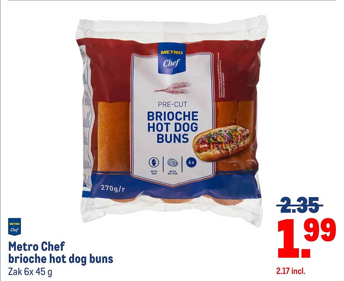 Metro Chef brioche hot dog buns