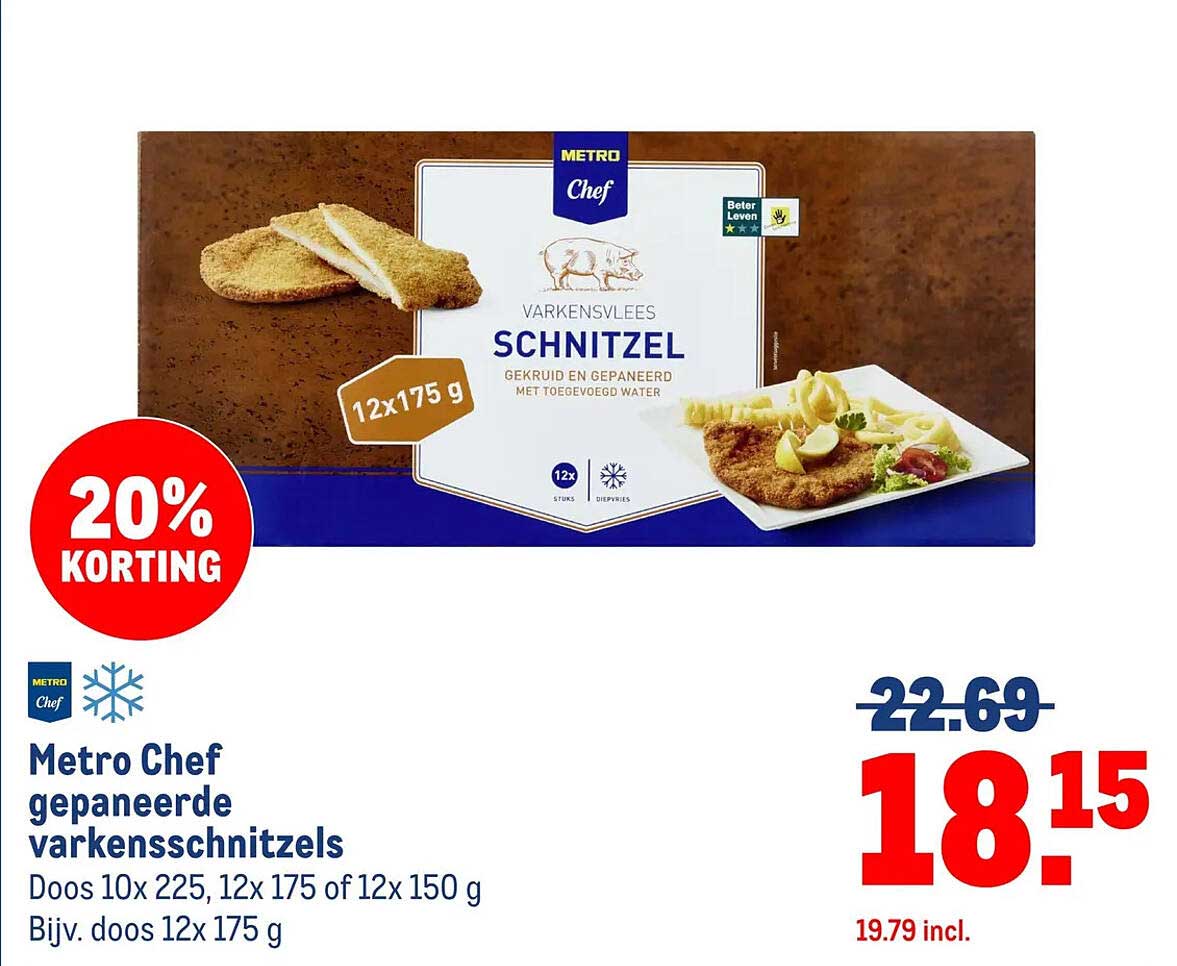 Metro Chef gepaneerde varkensschnitzels