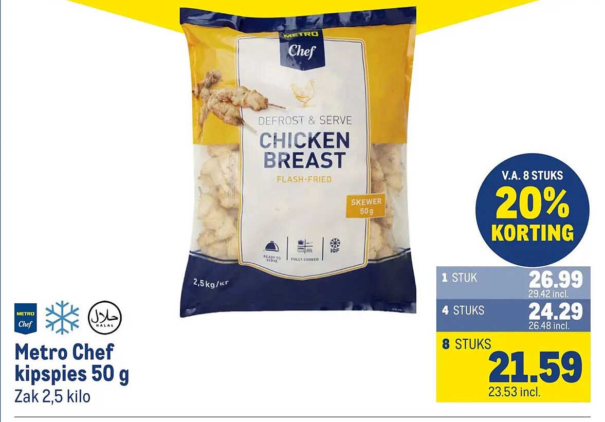 Metro Chef kipspies 50 g Zak 2,5 kilo