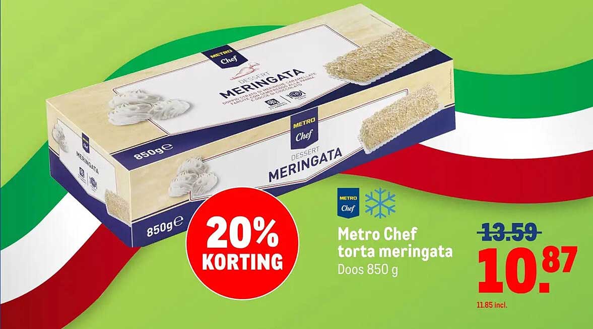 Metro Chef torta meringata Doos 850 g 20% KORTING