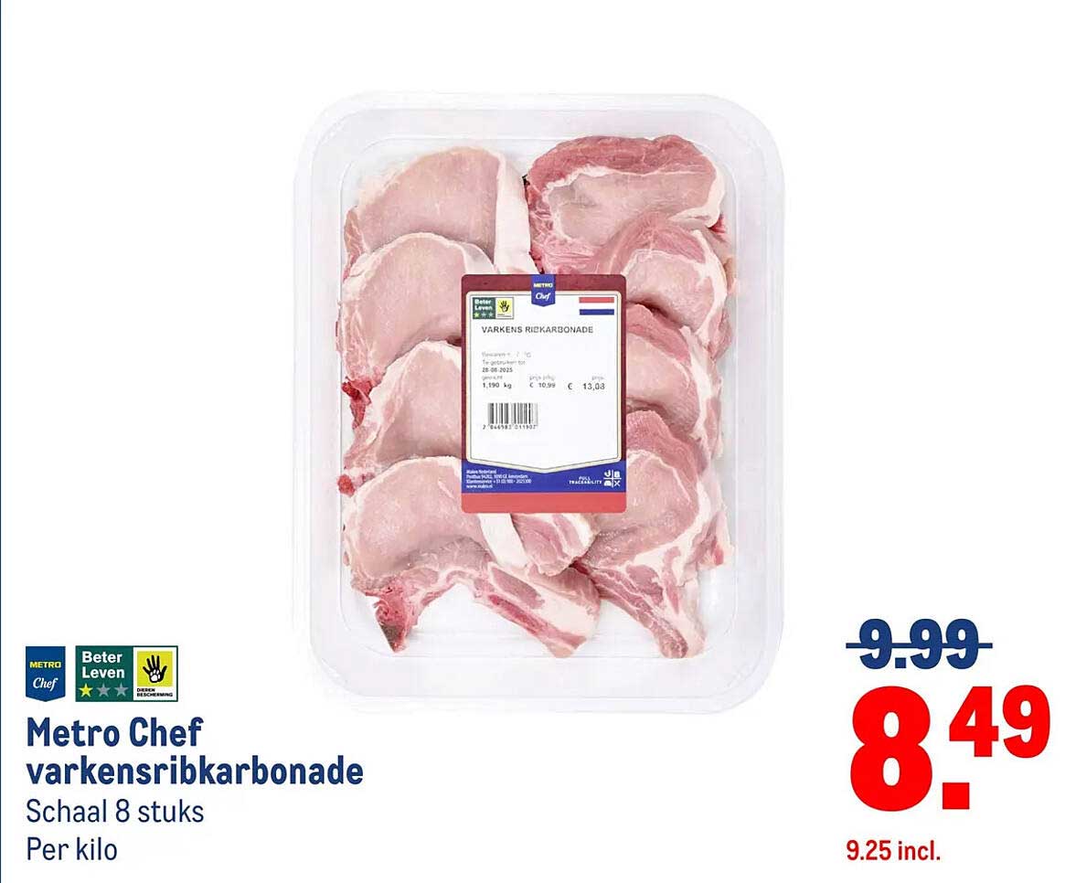 Metro Chef varkensribkarbonade