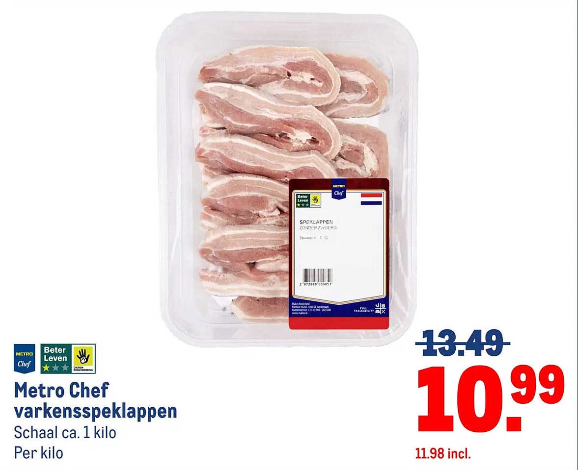 Metro Chef varkensspekplappen