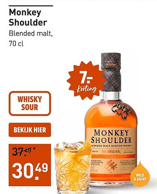 Monkey Shoulder Blended malt, 70 cl