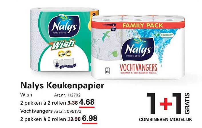 Nalys Keukenpapier 1+1 GRATIS COMBINEREN MOGELIJK