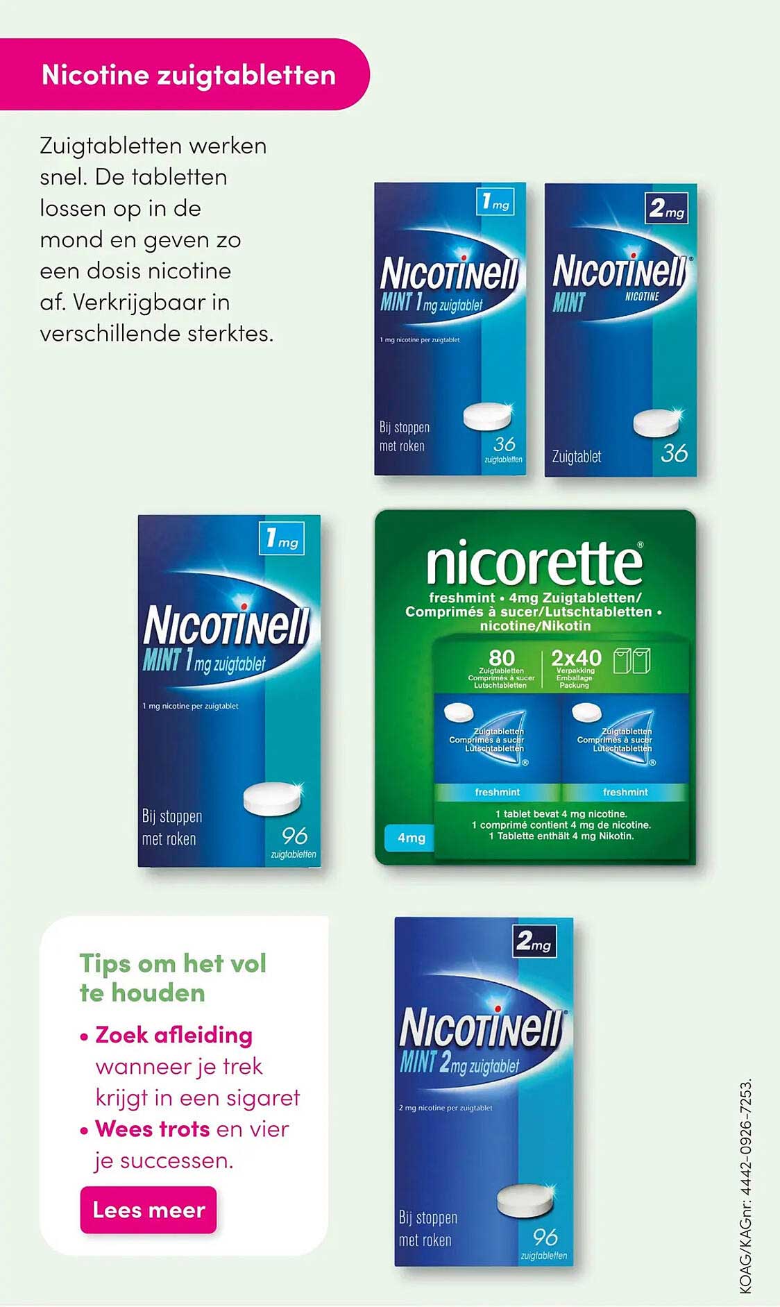 Nicotine zuigtabletten
