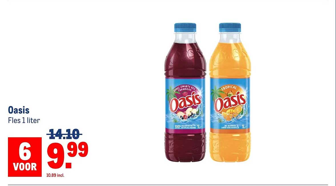 Oasis Fles 1 liter 6 voor