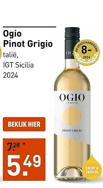 Ogio Pinot Grigio Italië, IGT Sicilia 2024