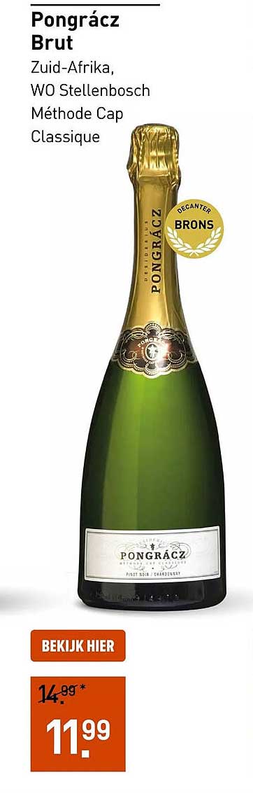 Pongrácz Brut Zuid-Afrika, WO Stellenbosch Méthode Cap Classique