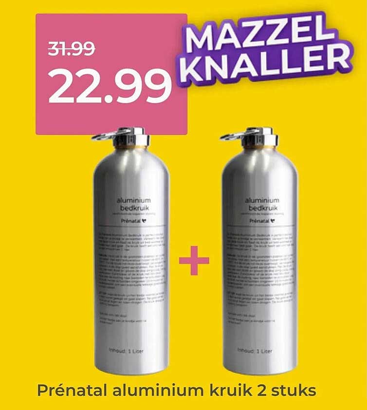 Prénatal aluminium kruik 2 stuks