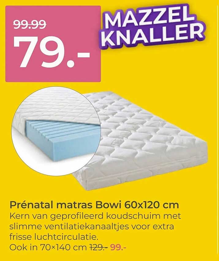 Prénatal matras Bowie 60x120 cm