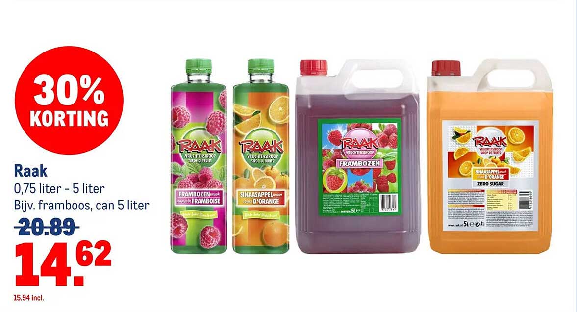 Raak 0,75 liter - 5 liter