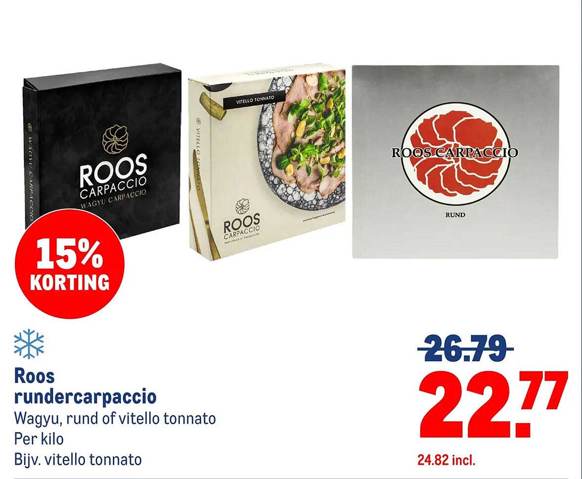 Roos runder carpaccio 15% korting