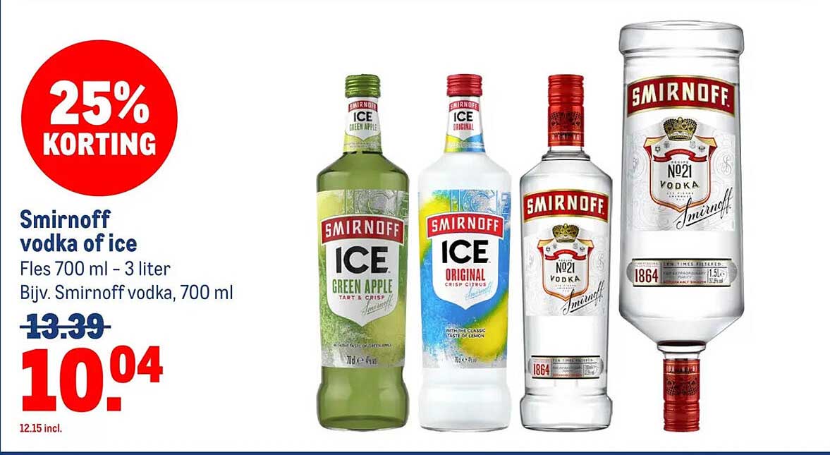 Smirnoff vodka of ice