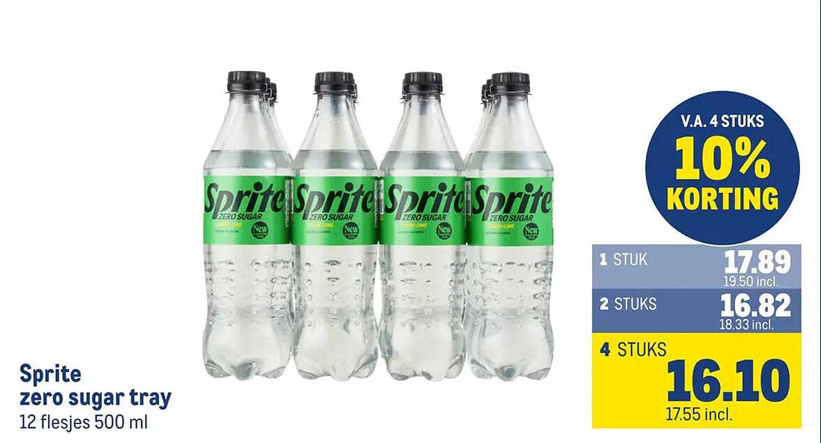 Sprite zero sugar tray 12 flesjes 500 ml