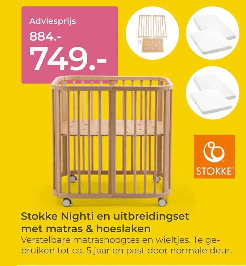 Stokke Nigh­ti en uitbreidingset met matras & hoeslaken