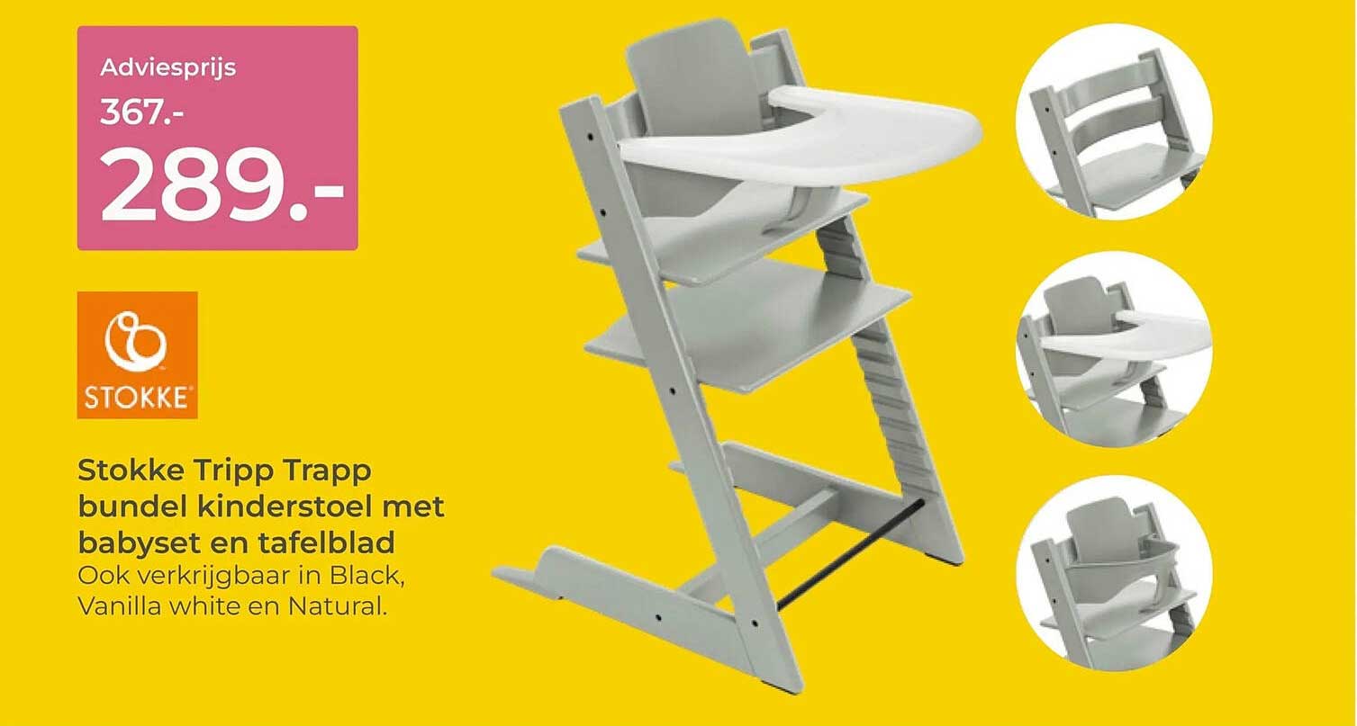 Stokke Tripp Trapp bundel kinderstoel met babyset en tafelblad
