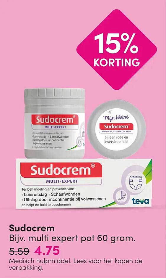 Sudocrem Bijv. multi expert pot 60 gram. 15% KORTING