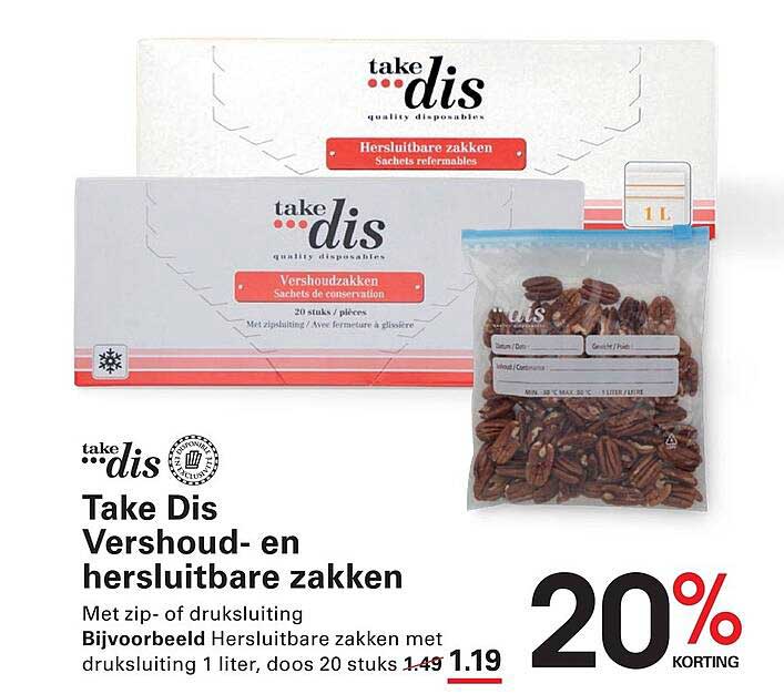 Take Dis Vershoud- en hersluitbare zakken